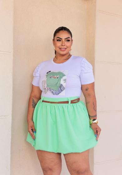 Imagem de Saia BALONÊ Plus Size Alfaiataria Elegancia Moda Blogueira Fashion Tamanhos Especiais