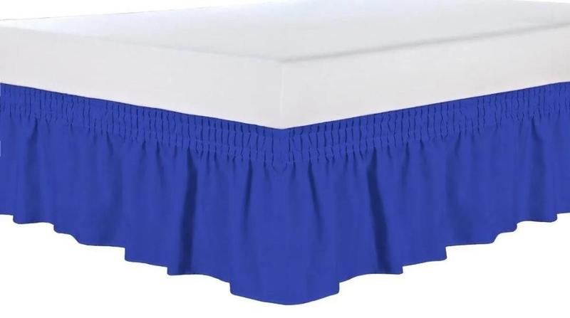 Imagem de Saia Box C/Duplo Elástico P/Cama Casal Queen/King Azul Royal