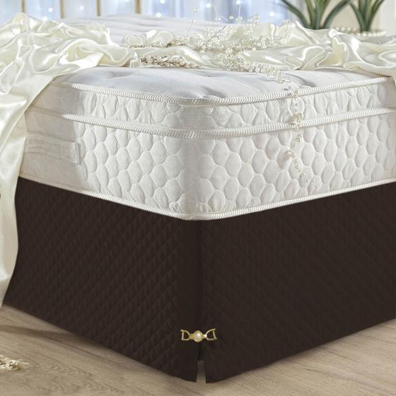 Imagem de Saia Box Casal Queen Padrão Matelada Com Pingente Luxo Box Bau Varias Cores