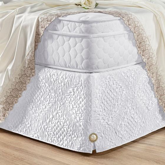 Saia Box Madri Solteiro Branco Menor preço em Saia Box Madri Solteiro Branco