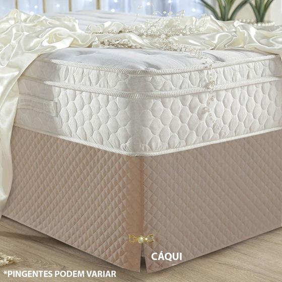 Imagem de Saia Box Matelada com Pingente para Cama de Casal Queen