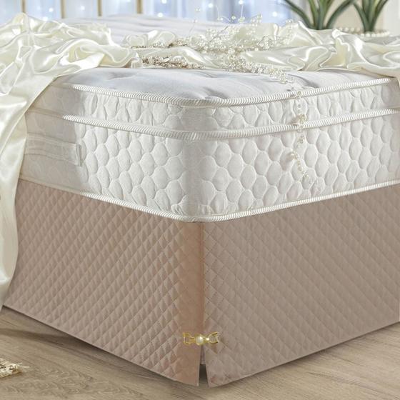 Imagem de Saia Casal Box Padrão Com Pingente Matelada Luxo Casal Padrão Oferta