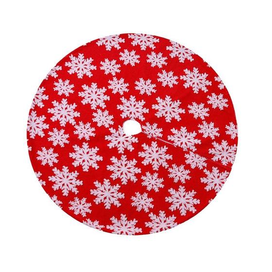 Imagem de Saia de árvore de floco de neve jacquard de Natal, Natal de pelúcia