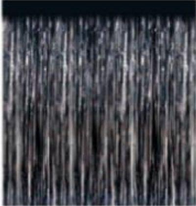 Imagem de Saia de mesa metalizada preta 1,00cm x 1,20cm - 2 peças