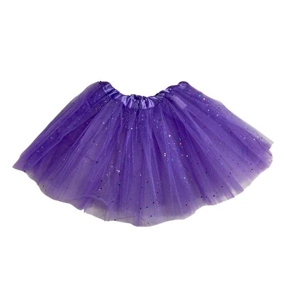 Imagem de Saia De Tule Com Glitter Colorido 30cm Brilhante Carnaval