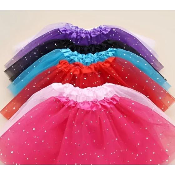 Imagem de Saia de Tule com Glitter para Ballet Fantasias e Apresentações para Adulto 40cm