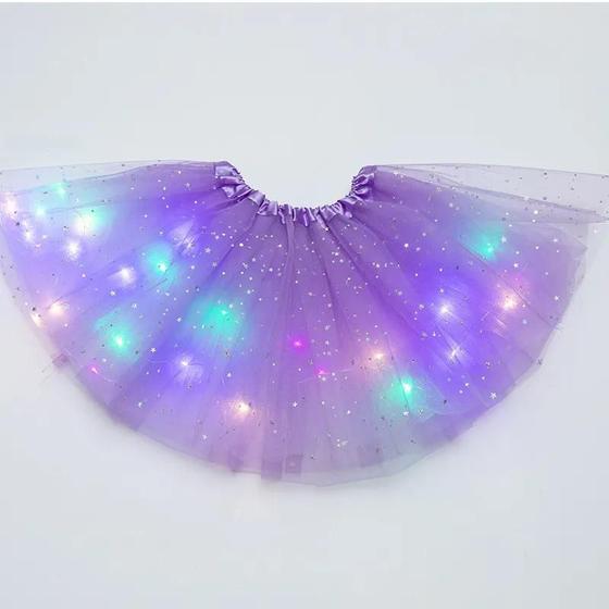 Imagem de Saia de Tule Infantil com Led e Glitter Menina Infantil