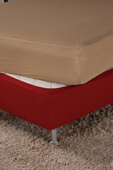 Imagem de Saia Elástica Fit Cama Box Casal Padrão Elastano - Vermelho