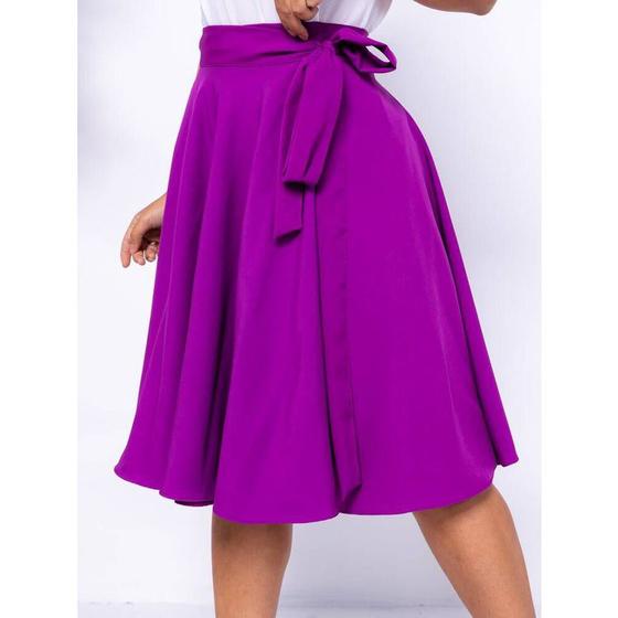 Saia envelope godê crepe midi lisa feminina elegante moda evangélica Menor preço em Saia envelope godê crepe midi lisa feminina elegante moda evangélica