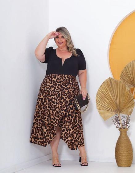 Imagem de Saia Envelope Plus Size Extragrande G1 G2 G3 Moda Verão