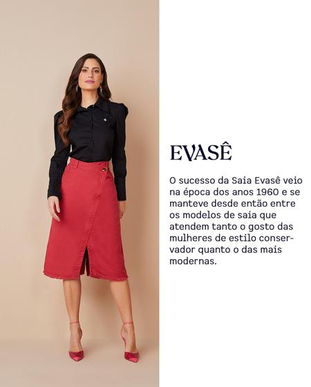 Imagem de Saia evase com fenda vermelha 