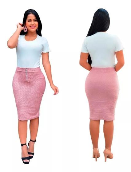 Saia Feminina Argola Mídi Lápis em Cirre Moda Evangélica Ou Social Executiva e Secretária Com Zíper Menor preço em Saia Feminina Argola Mídi Lápis em Cirre Moda Evangélica Ou Social Executiva e Secretária Com Zíper