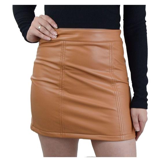 Imagem de Saia Feminina Autenticada Daiane Marrom Camel - 7546