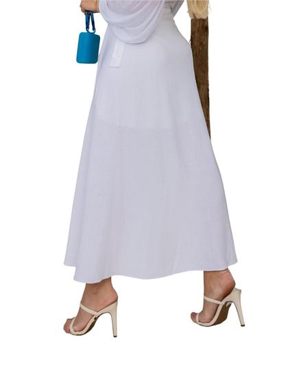 Imagem de saia feminina longa envelope de viscolinho com forro com fenda lateral 