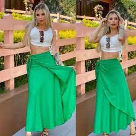 Saia feminina longa envelope viscolaycra Menor preço em Saia feminina longa envelope viscolaycra