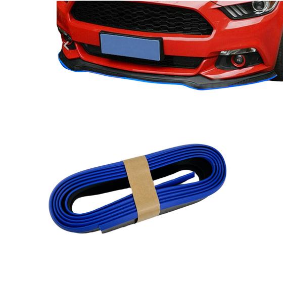 Imagem de Saia frontal Universal Flexível PVC Preto com Azul ajustável