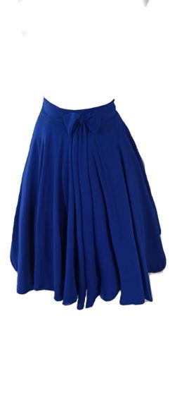 Imagem de Saia Godê Duplo Plus Size Com Laço Azul Moda Evangélica