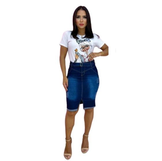 Imagem de Saia Jeans Evangélica Secretaria Saia Midi