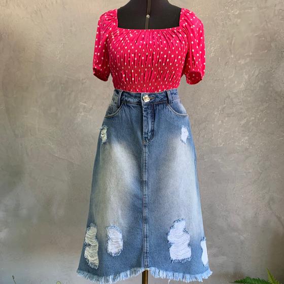 HOT Saias Jeans Saias No Pinterest Look Com Saia Jeans