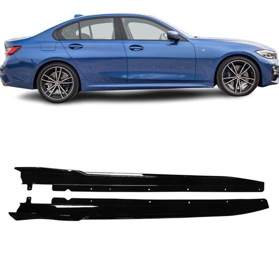 Imagem de Saia Lateral Spoiler Bmw 320I 330 340 Serie 3 Black Piano M4