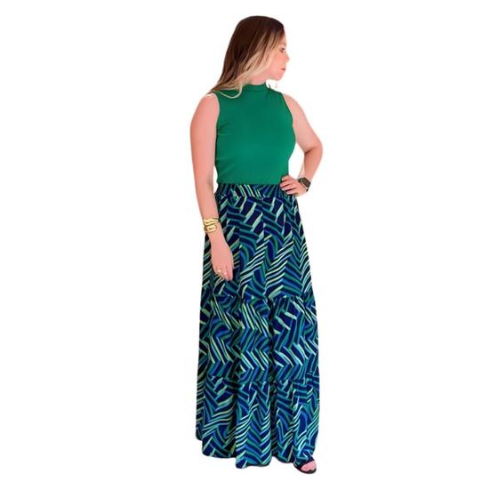 Imagem de Saia Longa 3 Marias Estampada em Viscose TM P