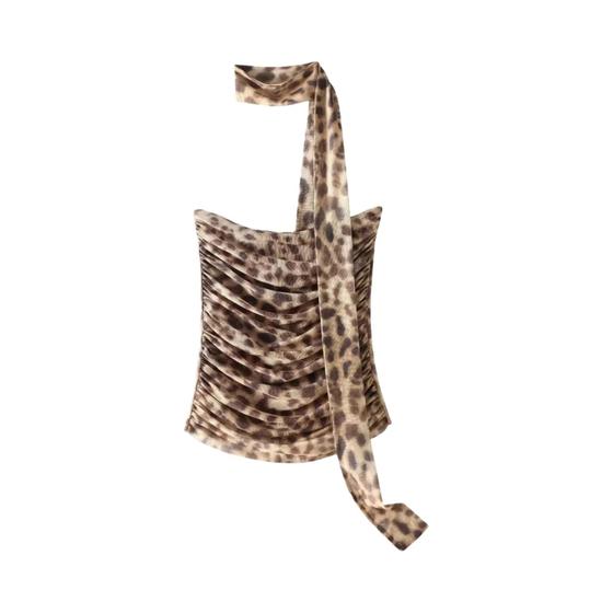 Imagem de Saia Midi De Tule Com Estampa De Leopardo, Cintura Alta, Vintage, Saia Longa De Malha Para Mulheres,