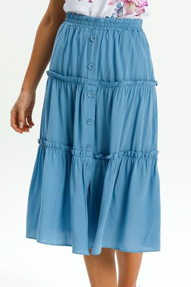 Imagem de Saia midi de viscose com botões AZUL GG