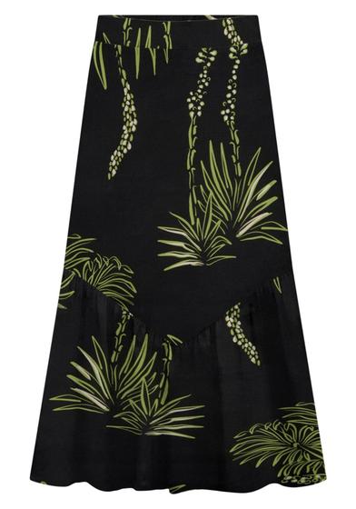 Imagem de Saia midi estampada em viscose com babado lunender 34761