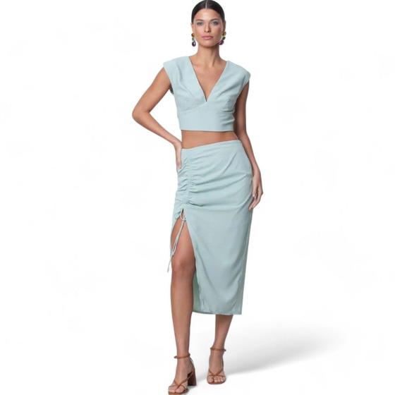 Imagem de Saia Midi Sly Wear de Chiffon com Fenda