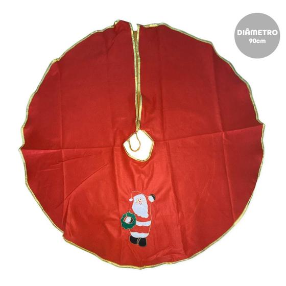 Imagem de Saia Para Árvore de Natal 90cm Vermelho Papai Noel