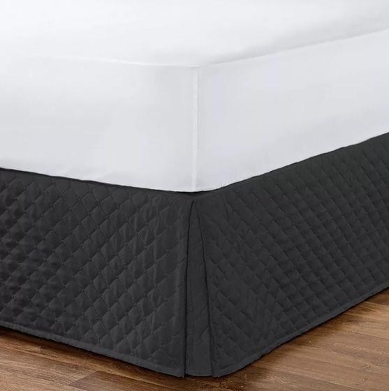 Imagem de Saia Para Box de Cama Casal King Matelado Ultrassônico Preto