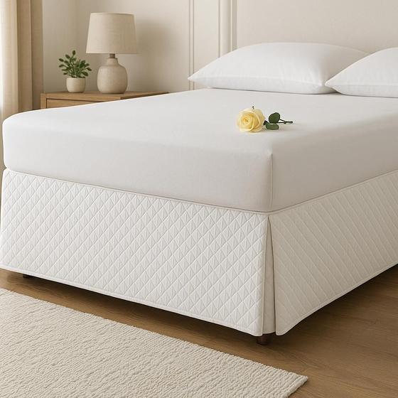 Imagem de Saia Para Cama Box Casal Matelada Microfibra ultrassonico sem elastico