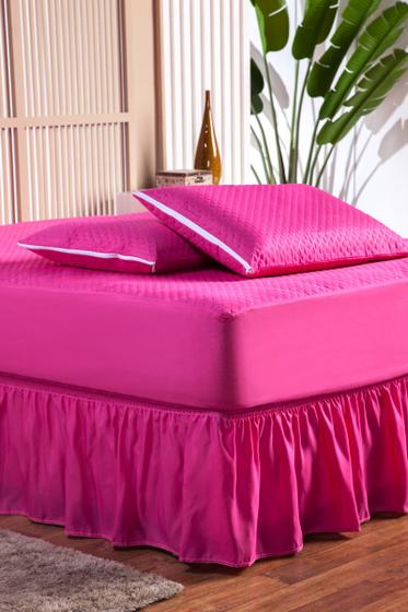 Imagem de Saia para Cama Box Casal Protetor Padrão com Elástico em Toda Volta Ajustável Micropercal