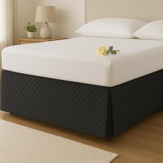 Imagem de Saia Para Cama Box Casal Queen Size Matelada Microfibra sem elastico