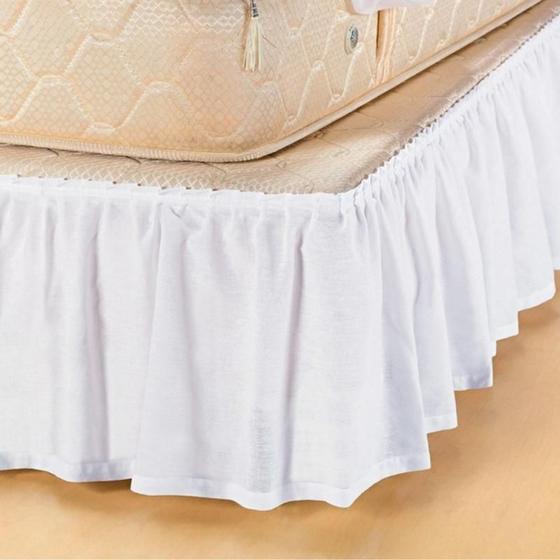 Imagem de Saia Para Cama Box Conjugado Pratic Solteiro Branco