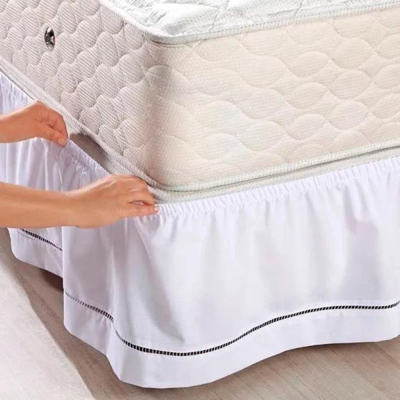 Imagem de Saia Para Cama Box - Queen - Ponto Palito - Branco