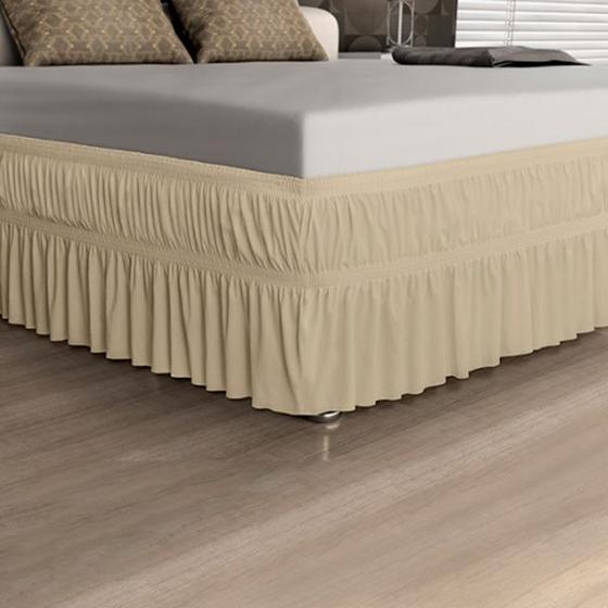 Imagem de Saia para Cama Box Solteiro Adomes Malha com Elástico