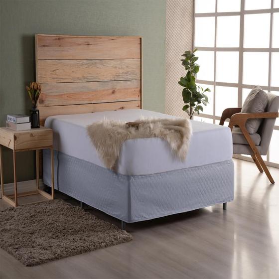Imagem de Saia Para Cama Solteiro Box Matelada Super Macio Varias Cores Com Elastico