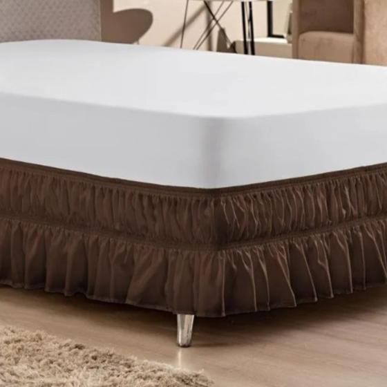 Imagem de Saia Para Colchão Box Cama TODOS TAM  Microfibra 2 Elásticos