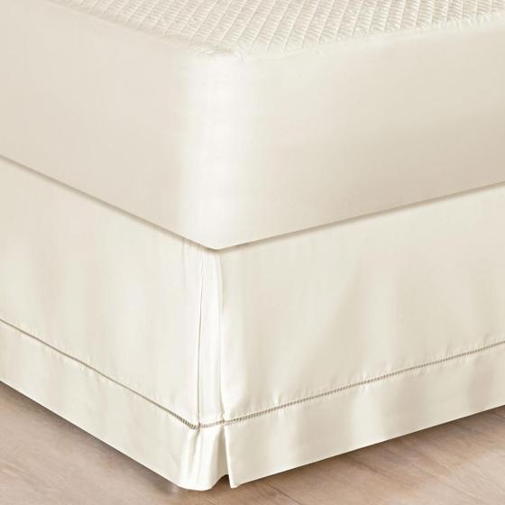 Imagem de Saia Pra Cama Queen Size Luxuosa 100% Algodao Ponto Palito