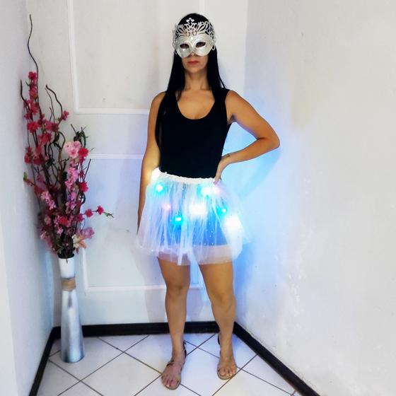 Imagem de Saia Tule Carnaval Tutu com Luz Led Brilho