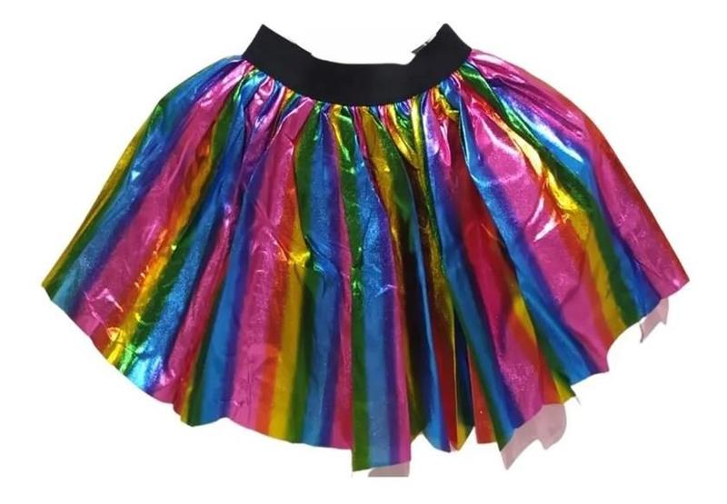 Imagem de saia tule para carnaval adulto colorida brilho fantasia