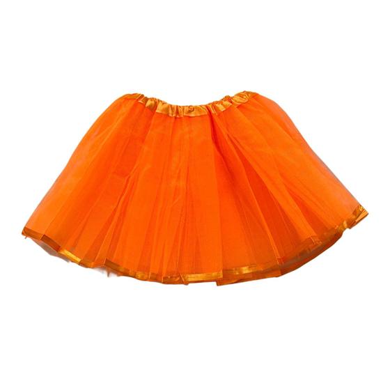 Imagem de Saia Tutu Tule Infantil Com Cetim Nas Pontas Festas Aniversário Haloween Carnaval