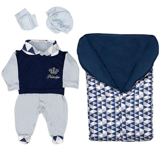 Imagem de Saída de Maternidade 100% Algodão Inverno Gabriel com Porta Bebê
