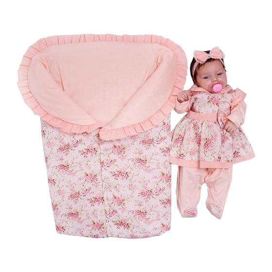 Imagem de Saída de Maternidade Com Porta Bebê Inverno Delicada Menina