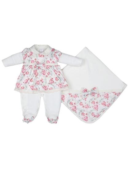 Saída de Maternidade em Plush Primavera Floral Bebê Menina Sonho Meu Menor preço em Saída de Maternidade em Plush Primavera Floral Bebê Menina Sonho Meu