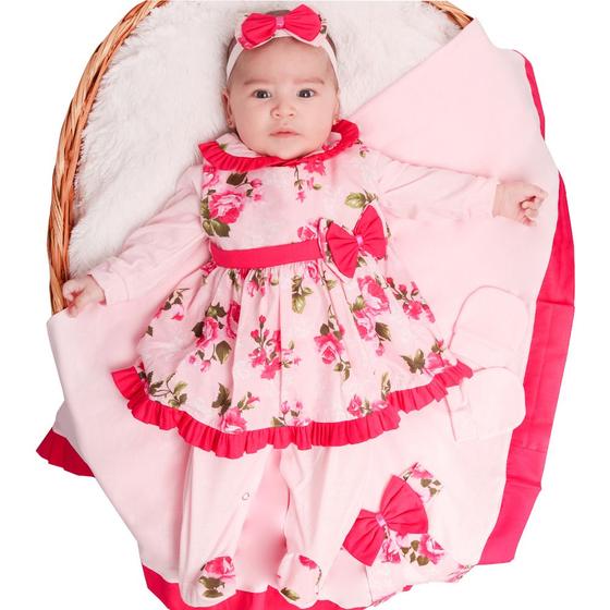 Imagem de Saída de Maternidade Menina Aconchego Lindinha Floral 05 Peças P