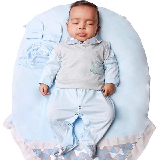 Imagem de Saída de Maternidade Menino Aconchego Príncipe Gabriel 05 Peças P