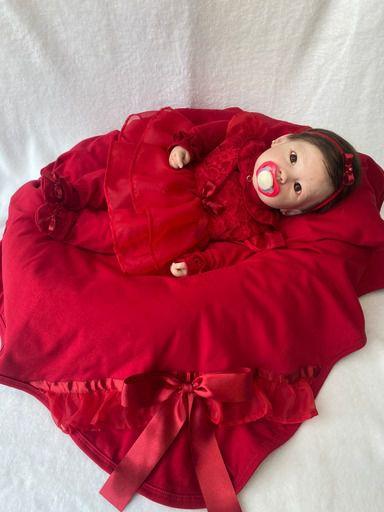 Imagem de Saída de maternidade vermelha para menina kit completo