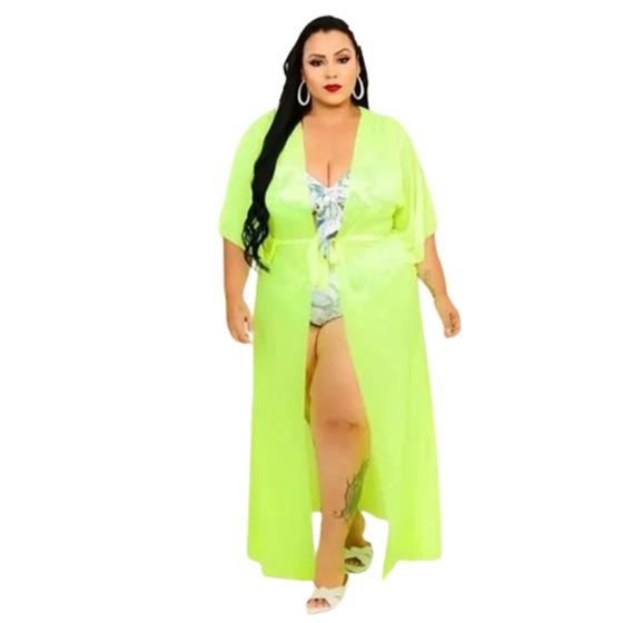 Imagem de Saída de Praia Plus Size Longa Moda Plus Size